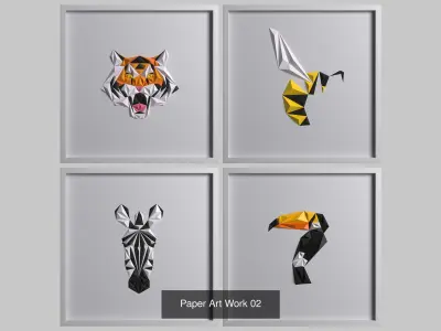 Paper Art Work 3D Model Collection