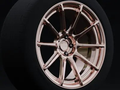 Enkei TS10 Aftermarket Wheel Low-poly 3D model