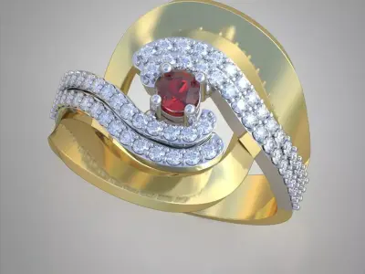 Diamond ring 0518 3D printable model7 Free 3D print model