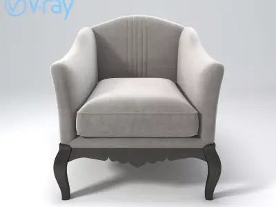 Milano Designer Accent Chair  High Poly Upholstered 3D Model 3D model