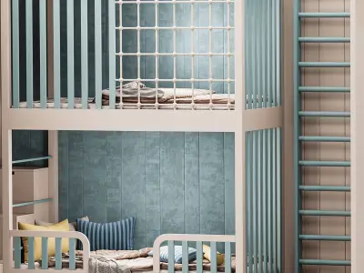 Childrens bunk bed 37 3D model