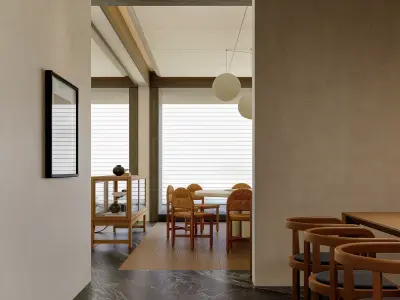 Mid Century interior scene 3D model