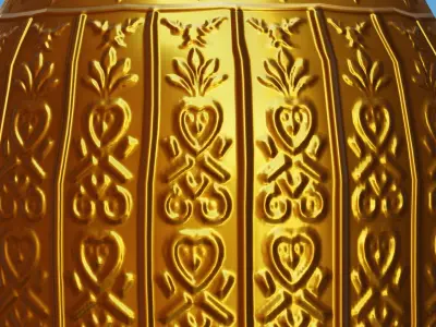 Ornate Gold Urn 3 Low-poly 3D model