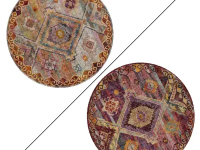 Round Rug Set 291 3D model