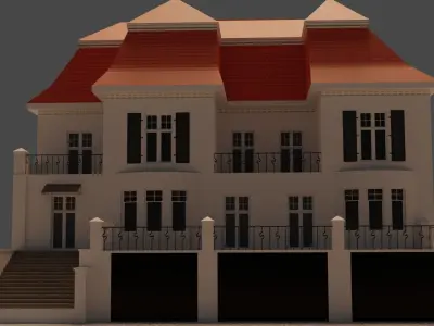 low poly House 360 3d model Low-poly 3D model