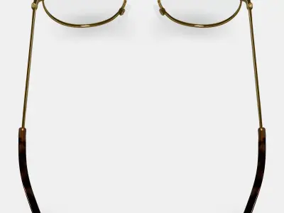 Simon Eyeglasses in Polished Gold Low-poly 3D model