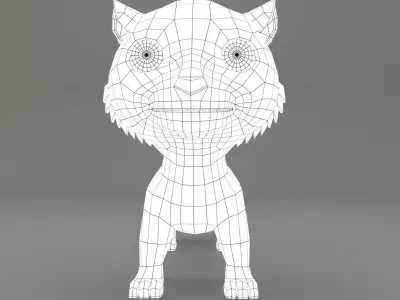 Cartoon Tiger Low-poly 3D model