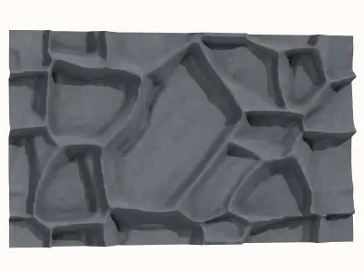 Natural Edge Stone Wall Model 3D model