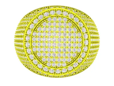 A7649 Luxury Korean Style Full Diamond Men Ring 3D Model 3D print model