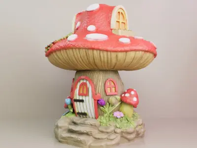 FANTASY MUSHROOM HOUSE DECORATION 3D print model