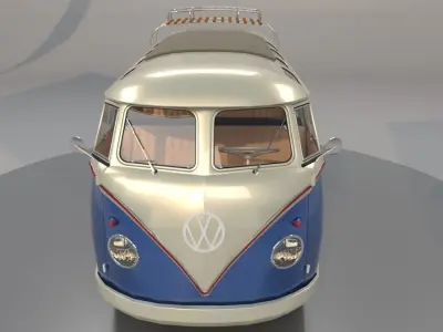 Volks Wagen Type 2 Kombi Samba LO POLY 3D model