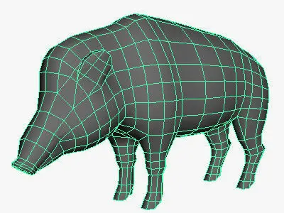 Low Poly Boar Low-poly 3D model