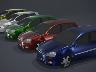 Hatchback Car Generic Low-poly 3D model
