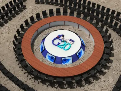G20 Countries Meeting Stage And Setup 099 3D model