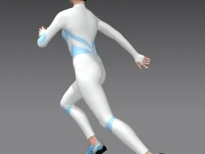 Sporty girl Low-poly 3D model