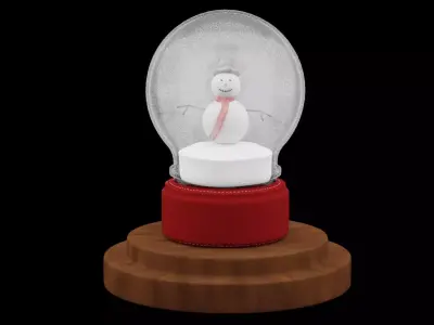 Christmas Snow Globe Low-poly 3D model