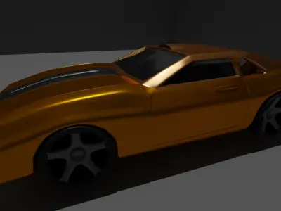LOWPOLY 3D CAR orange Low-poly 3D model