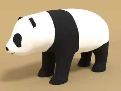 Cartoon Panda Bear 3D model purchase
