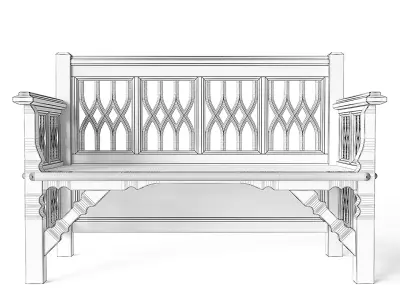 Medieval Bench 3D model