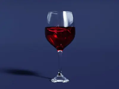 Drink Glass - Shark Wine Glass 3D model