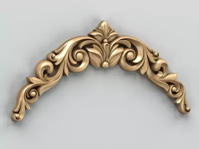 Carved decor horizontal 020 3D model