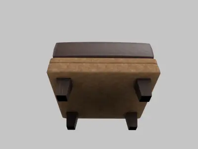 chair leather ottoman Low-poly 3D model