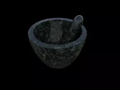 Mortar and Pestle Set Low-poly 3D model