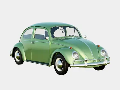 Volkswagen Beetle 1966 Euro Spec Low-poly 3D model