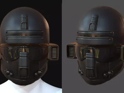Gas mask helmet 3d model scifi Low-poly  Low-poly 3D model 105