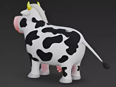 Cartoon Style Cow 3D Model 3D model