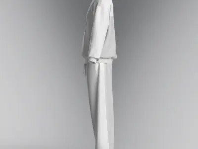 Mens tracksuit sweatshirt sweatpants Clo3d 3D model