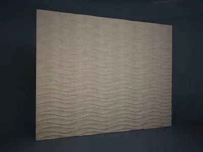 02 WAVES PATTERN WALL Low-poly 3D model