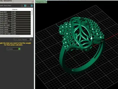 STL 3DM Women Ring Womens Ring Diamonds With Stone Model 3D print model