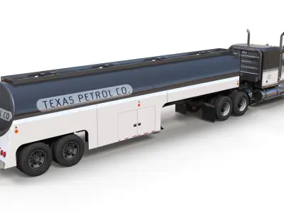 Kenworth W900A tanker Low-poly 3D model