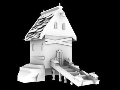 Abandoned House Quality Detailing Without Textures By Abhi Low-poly 3D model