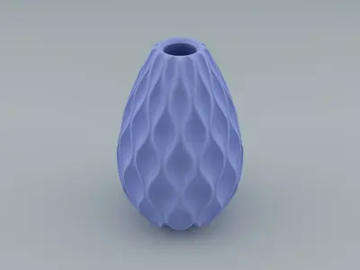 Vase with wave pattern 3D print model