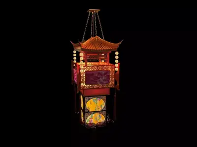 Chinese palace lantern  Low-poly 3D model