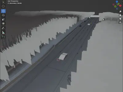 Race Track Automotive 3D Scene  3D Blender File 3D model