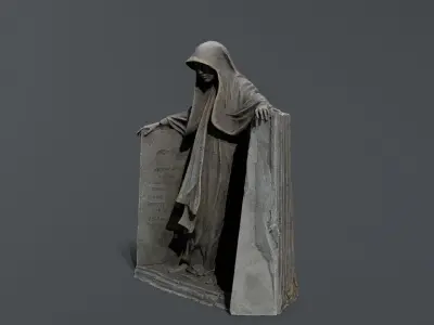 Dark Woman Low-poly 3D model