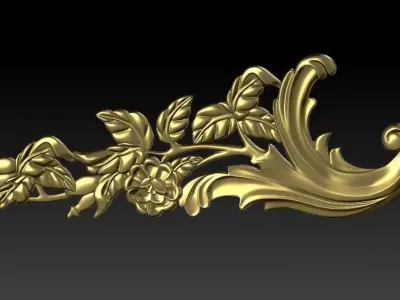 pattern CNC gold-plated sculpted wooden frame pattern 3D model  3D model