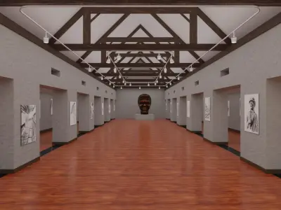 Art Gallery Low-poly 3D model