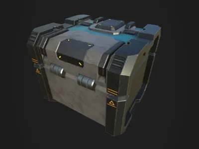 Sci fi Crate - Game mesh Free low-poly 3D model