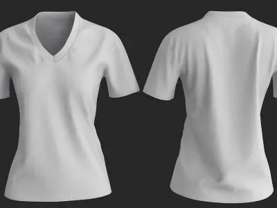 Female T Shirt Low-poly 3D model