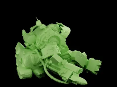 Dead Orc Nob With Rock Free 3D print model