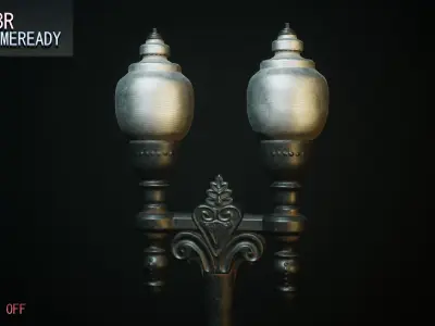 FREE Chicago Street Lantern Prop PBR 4K Game Ready Free low-poly 3D model