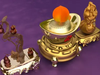 Chinese  gourd tree 3D model