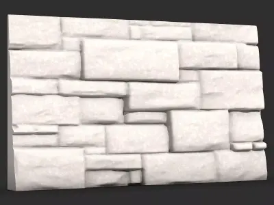 Weathered Fieldstone Wall Segment 3D print model