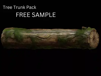 Tree Trunk - Mossy Free low-poly 3D model