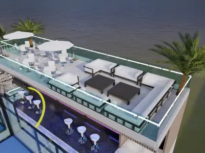 Real Project Padel City with Pubs 3D model