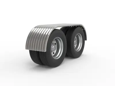 Semi truck Rear fenders Set 8 Scale 1 to 25 3D print model